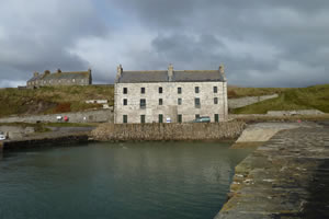 Keiss - Keiss Castle, harbour and beach, Caithness, Highlands of Scotland