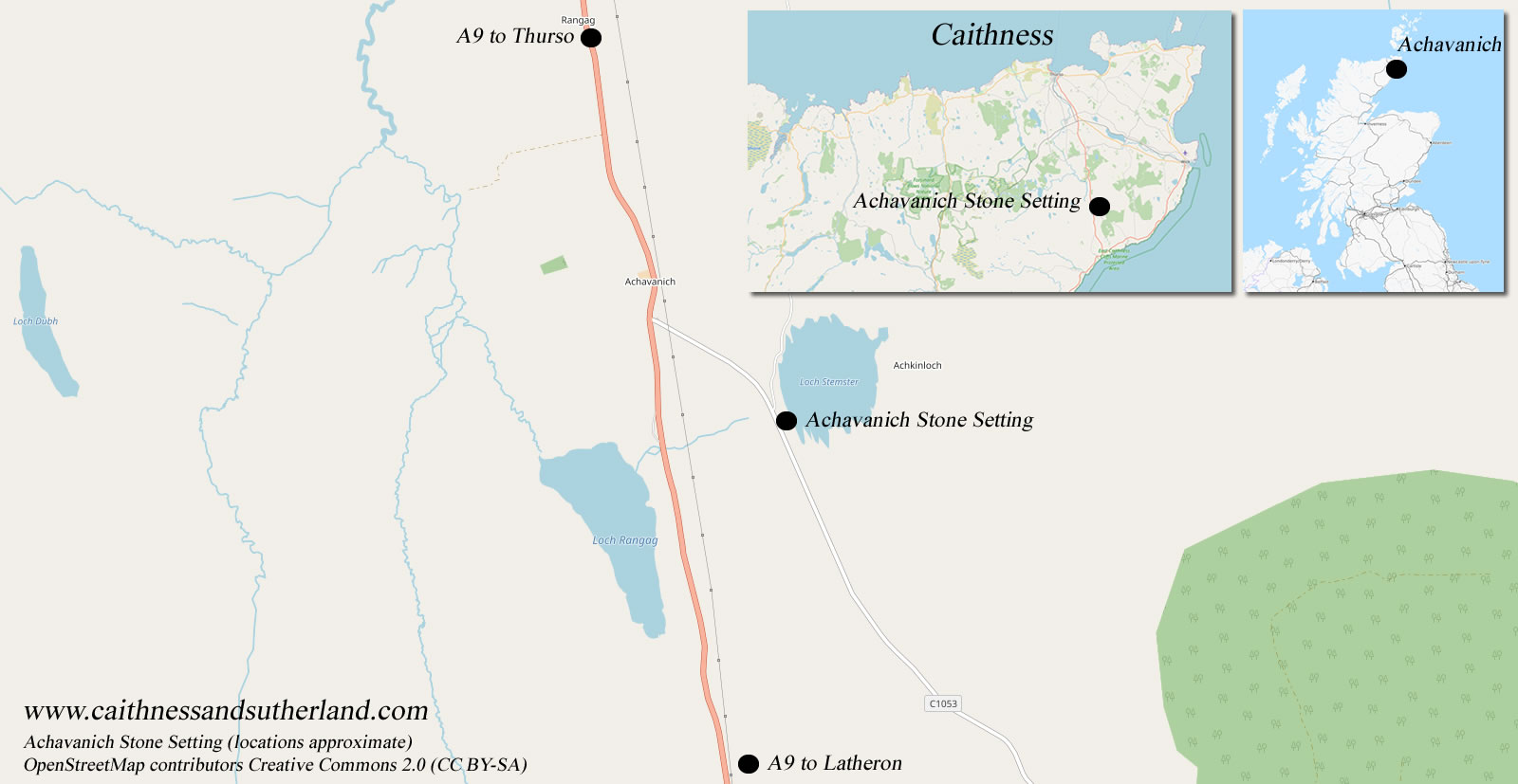 Achavanich Location Map
