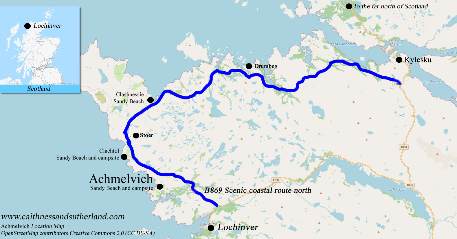 Achmelvich Location Map