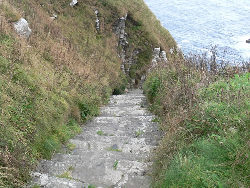 Looking down the steps at Whaligoe